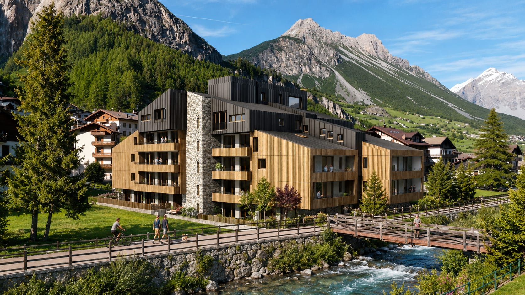 Render della Residence National a Isolaccia di Val di Dentro